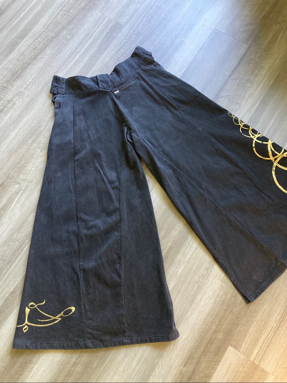 RARE Vintage Banyan Gallagher Wide Leg Yoga Pants Burning Man Unisex Baggy sz L - Picture 9 of 15